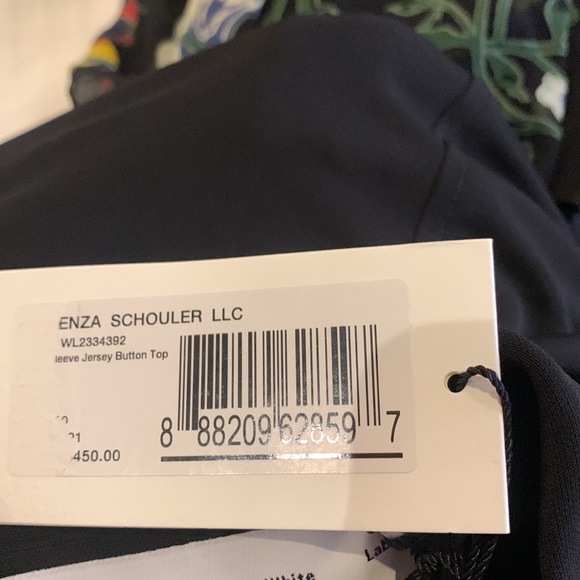 FINAL $ NWT Proenza Schouler White Label keyhole neck jersey blouse sz 10 black - Picture 4 of 4